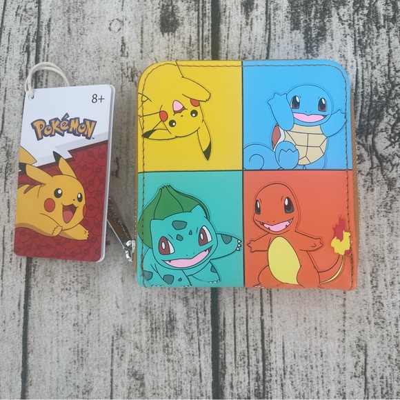 Loungefly Pokémon Color Block Starters Zip Around Wallet - Picture 1 of 6